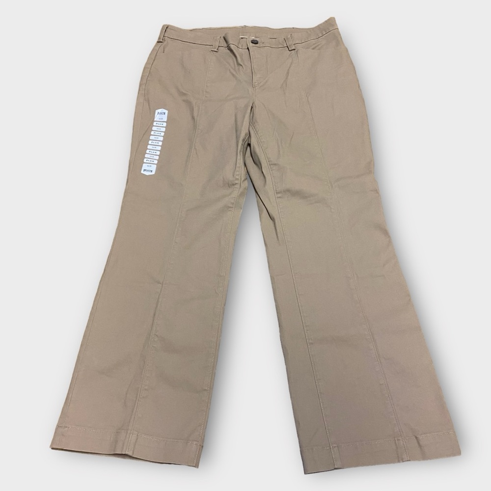 Duluth Trading Co. Women’s Pants Size 14x29 Flex Chino Pleated Front Neutral NWT
